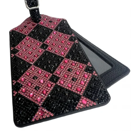 Pink & Black Luggage Tag