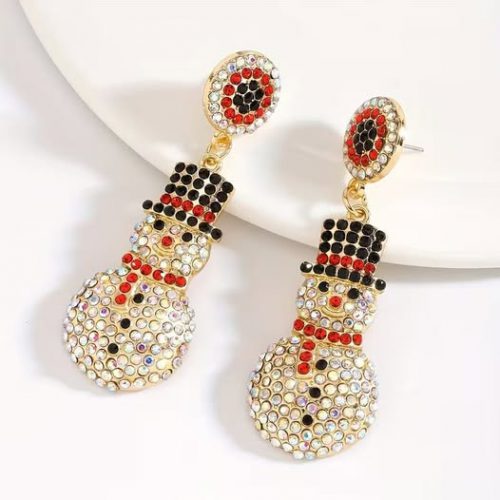 Dapper Snowman Sparkle Earrings
