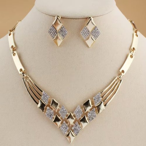 Gilded Mosaic Necklace & Earring Set