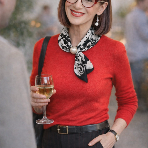 Paris Pearl Floral Magnetic Scarf