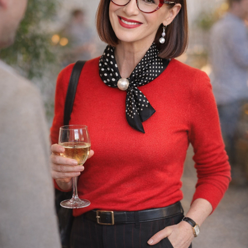 Paris Pearl Polka Dot Magnetic Scarf